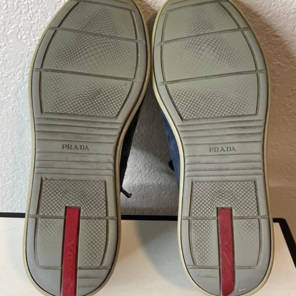 Prada 2646 Navy Blue Suede Casual Sneaker Shoes Low Top Men's 9.5 UK/10.5 US - Picture 12 of 13